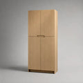 Aktenschrank Büroschrank aus melaminbeschichteter Spanplatte mit 4 Türen, Eiche Natur, 80 × 40 × 180 cm