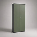 Abschließbarer Aktenschrank aus Stahl mit 2 Türen und 4 Fachböden, 180 × 90 × 40 cm, Olivgrün/Anthrazit